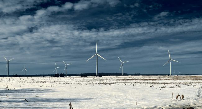 Wind turbines in Ontario.
